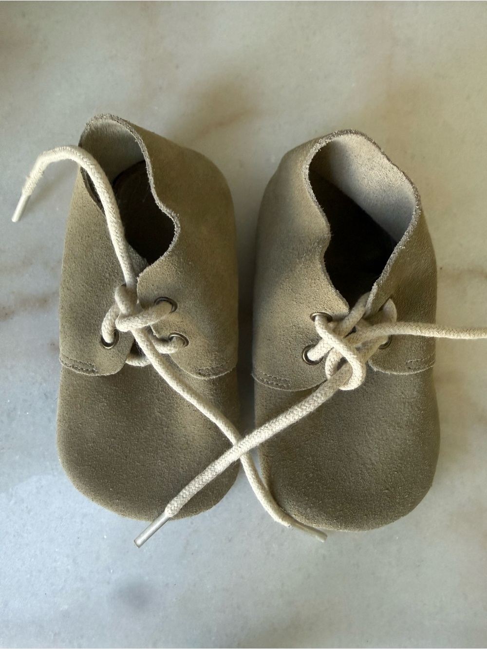 ELK Kids Boutique Suede Lace-Up Oxford Shoes in Tan, Soft Bottoms